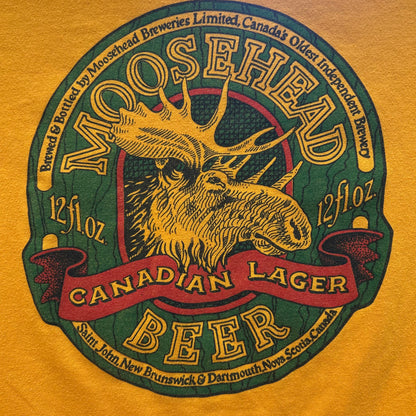 80's Sportswear MOOSEHEAD BEER ムースヘッドビール 企業Tシャツ 黄色(XL)/A6432T-SO