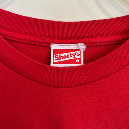 90's Shorty's スケートボード ロゴTシャツ 赤 (L)/C0441T-SO