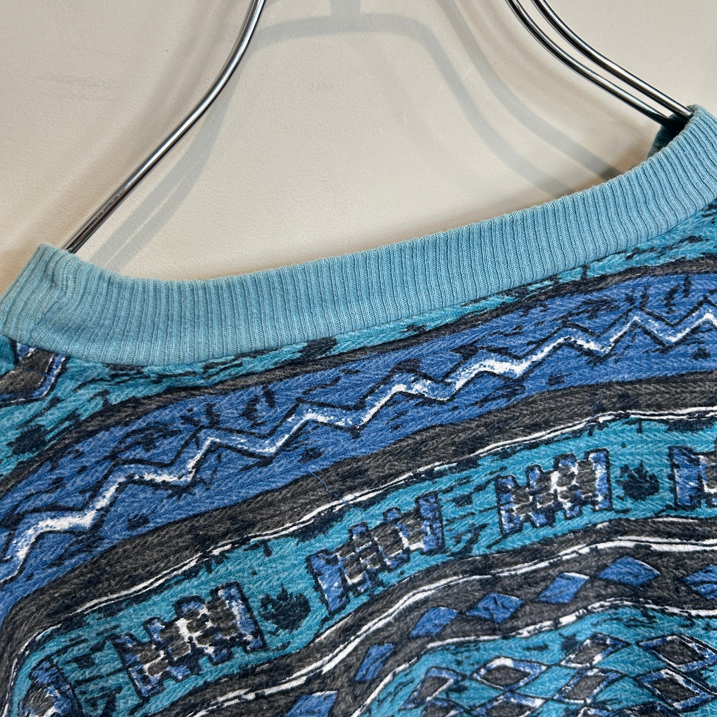 90's Ocean Pacific ネイティブ柄 サーフ ポケットTシャツ 青系統 (2XLT)/C1227T-SO