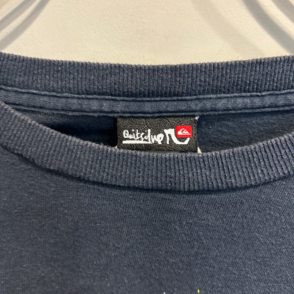 90~00's Quik Silver ペイント グラフィックTシャツ 紺 (サイズ不明)/C1229T-SO