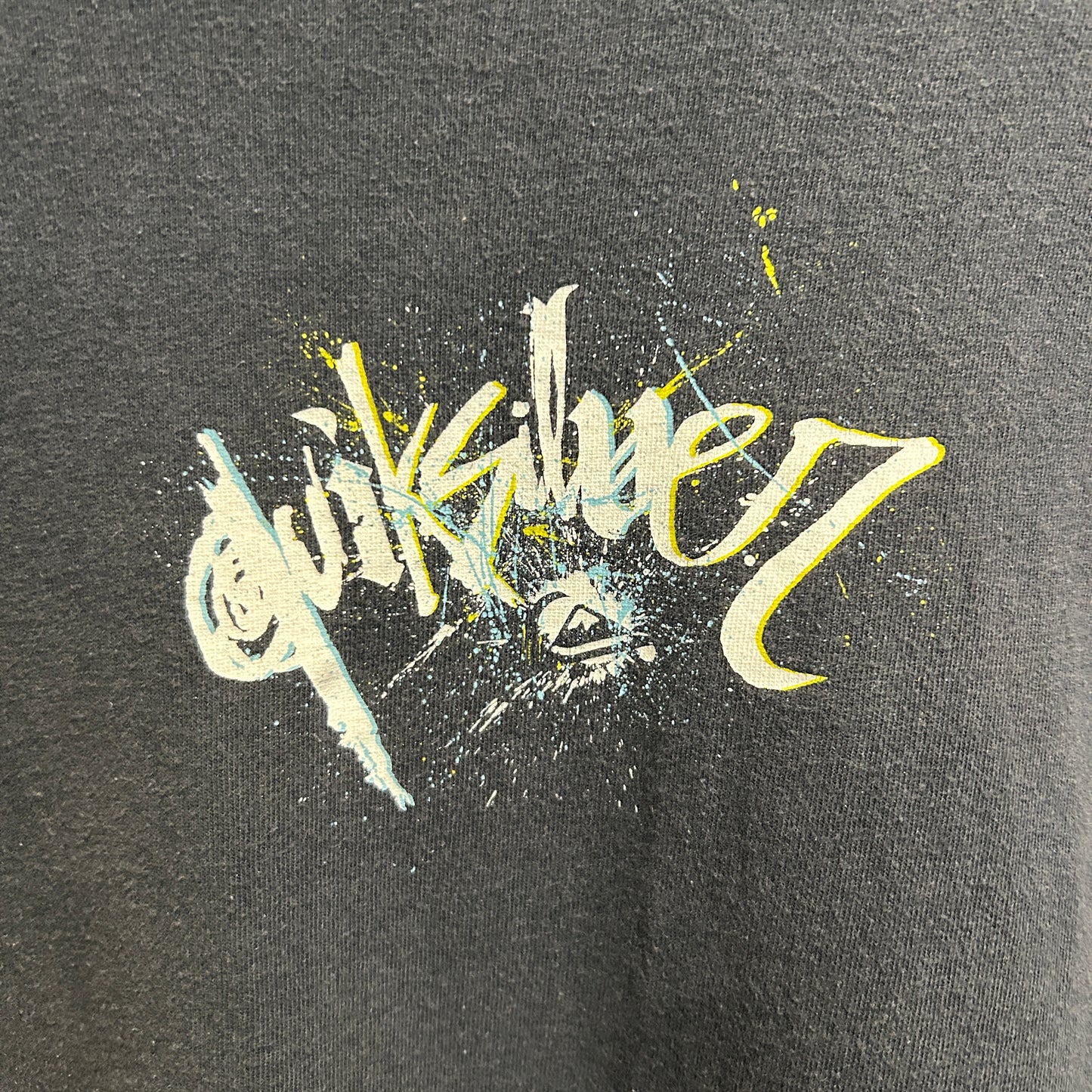 90~00's Quik Silver ペイント グラフィックTシャツ 紺 (サイズ不明)/C1229T-SO