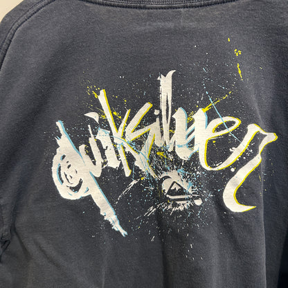 90~00's Quik Silver ペイント グラフィックTシャツ 紺 (サイズ不明)/C1229T-SO