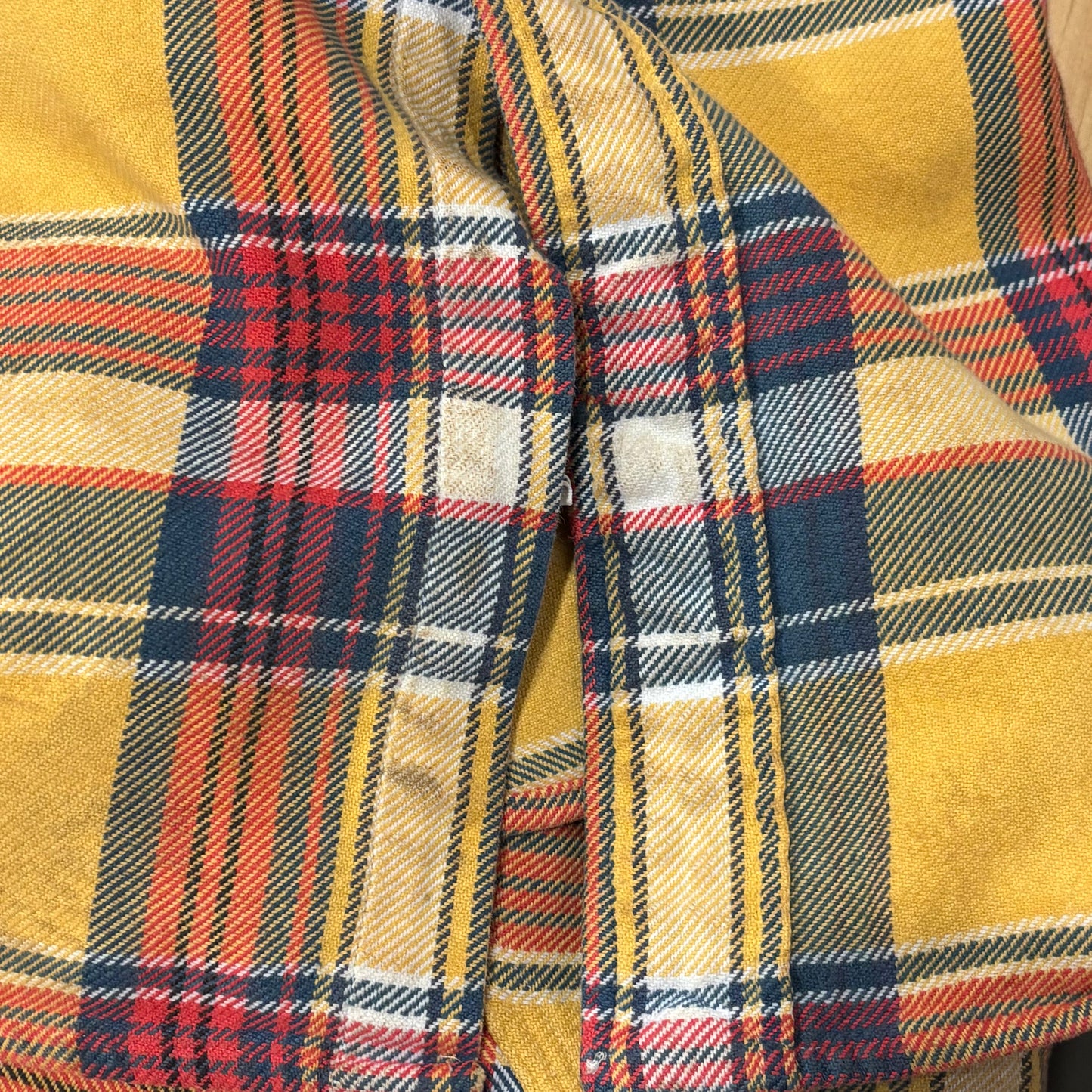 90's~ Polo by Ralph Lauren ラルフローレン フランネルチェックシャツ 黄赤紺 (XL)/A5663S-SO
