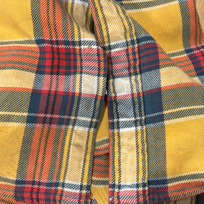 90's~ Polo by Ralph Lauren ラルフローレン フランネルチェックシャツ 黄赤紺 (XL)/A5663S-SO