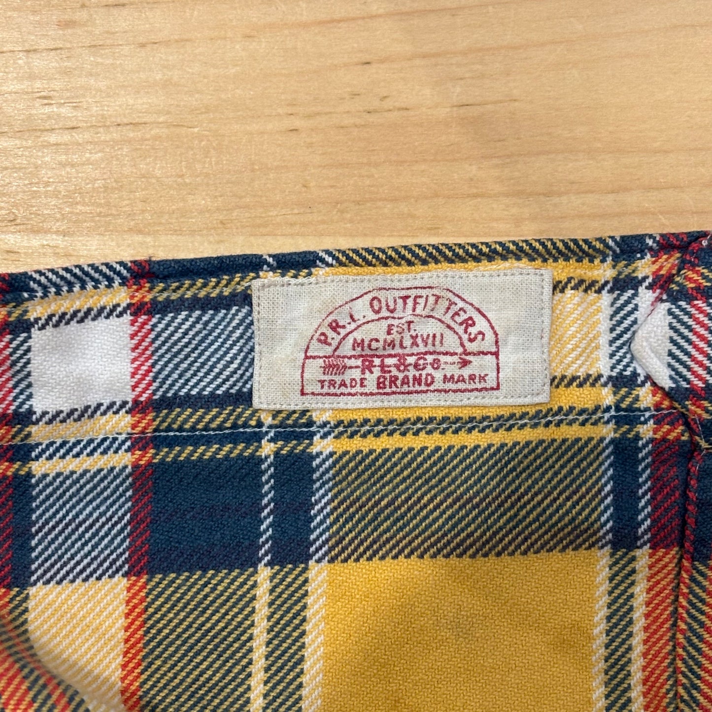 90's~ Polo by Ralph Lauren ラルフローレン フランネルチェックシャツ 黄赤紺 (XL)/A5663S-SO