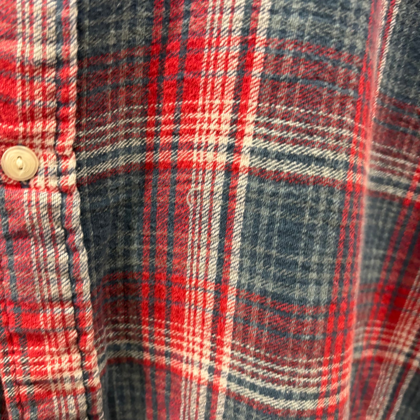 90's~ Polo by Ralph Lauren ラルフローレン Dungaree Work shirt チェック ネルシャツ 赤青系白 (L)/B2954S-SO