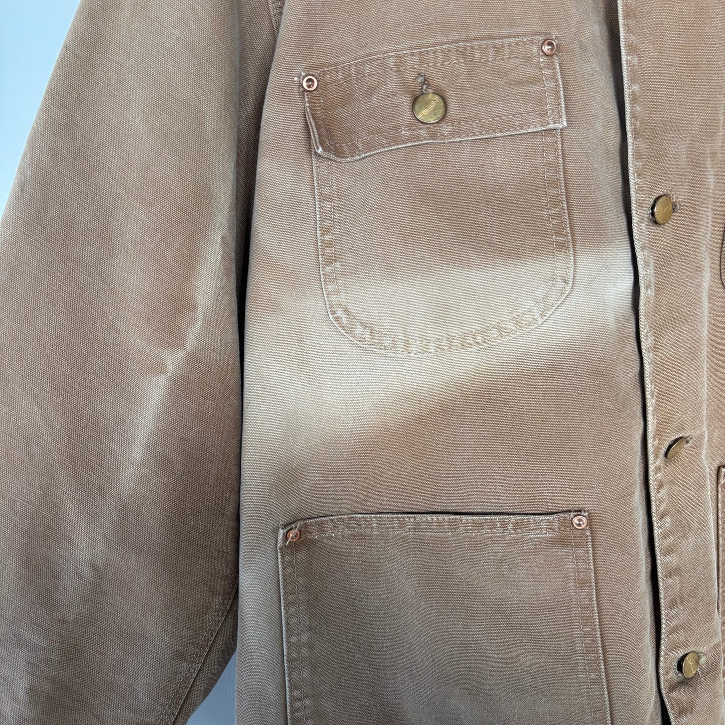 70's Carhartt カーハート カバーオール チョアコート ベージュ (サイズ46L) /A9056J-SO