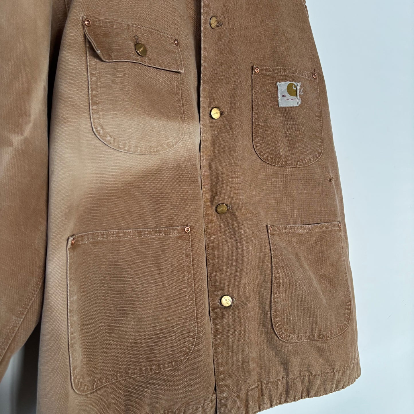 70's Carhartt カーハート カバーオール チョアコート ベージュ (サイズ46L) /A9056J-SO