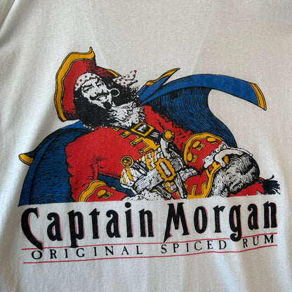 90's Captain Morgan キャプテン・モルガン アドバタイジングTシャツ 企業T アルコール 白/C1242T-SO