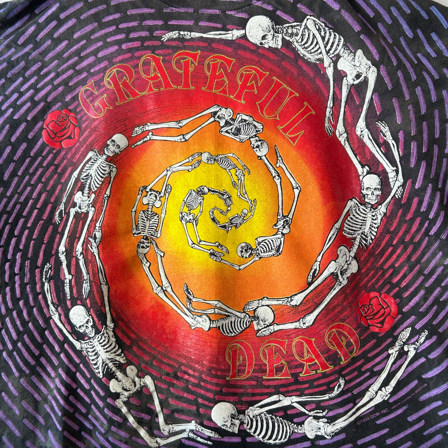 90's Grateful Dead ”Spiral Skeletons" グレイトフル・デッド 総柄Tシャツ スカル バンドT WILD OATS(XL)/C1241T-SO