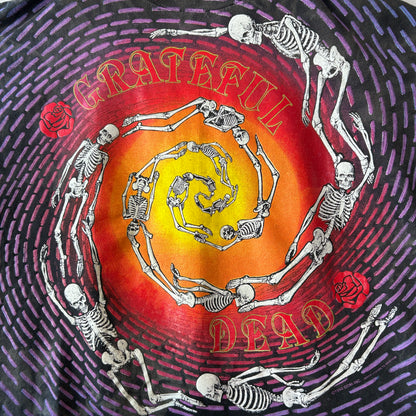 90's Grateful Dead ”Spiral Skeletons" グレイトフル・デッド 総柄Tシャツ スカル バンドT WILD OATS(XL)/C1241T-SO