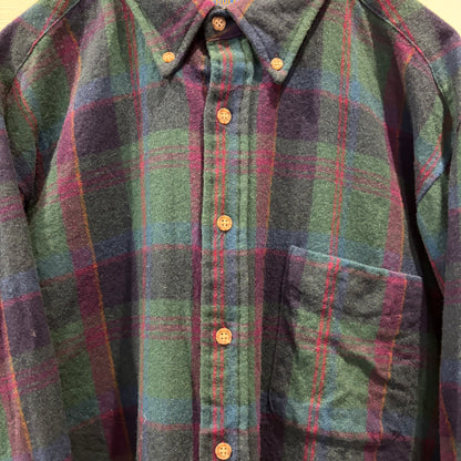 80's Pendleton ペンドルトン ウールシャツ 緑紺赤(XL)/C1502S-SO