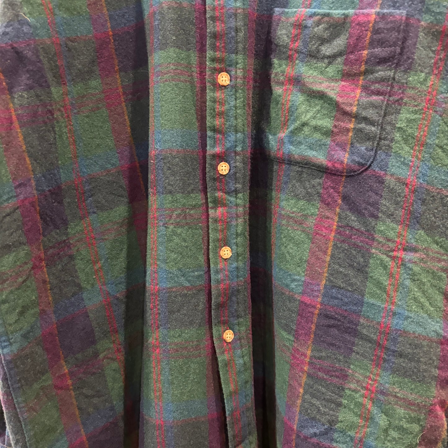 80's Pendleton ペンドルトン ウールシャツ 緑紺赤(XL)/C1502S-SO