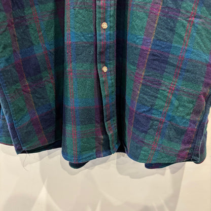 80's Pendleton ペンドルトン ウールシャツ 緑紺赤(XL)/C1502S-SO