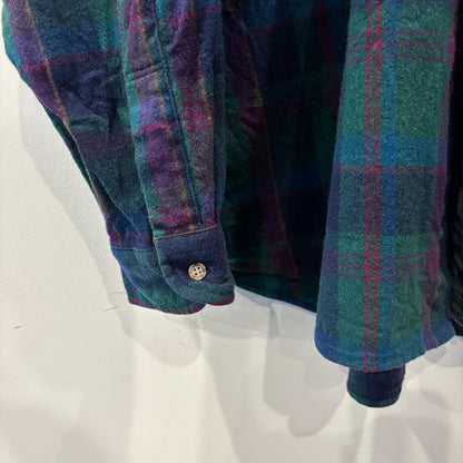 80's Pendleton ペンドルトン ウールシャツ 緑紺赤(XL)/C1502S-SO