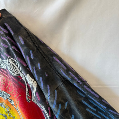 90's Grateful Dead ”Spiral Skeletons" グレイトフル・デッド 総柄Tシャツ スカル バンドT WILD OATS(XL)/C1241T-SO