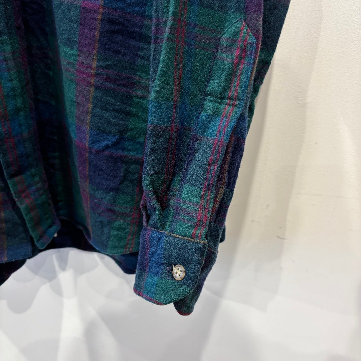80's Pendleton ペンドルトン ウールシャツ 緑紺赤(XL)/C1502S-SO