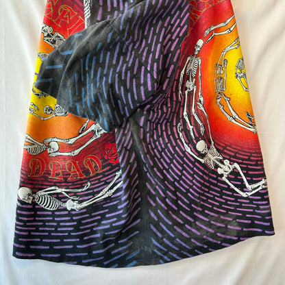 90's Grateful Dead ”Spiral Skeletons" グレイトフル・デッド 総柄Tシャツ スカル バンドT WILD OATS(XL)/C1241T-SO