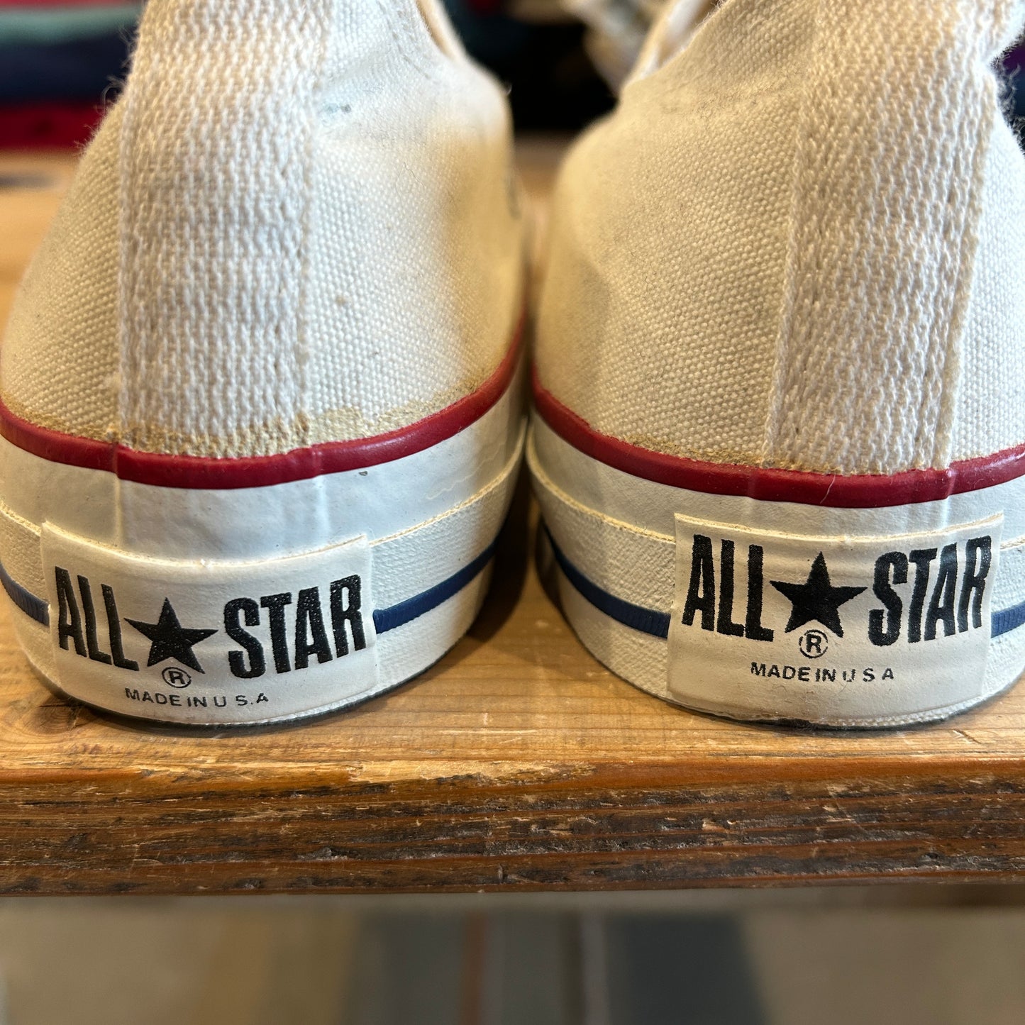 70's~80's CONVERSE コンバース ALL STAR 生成り ホワイトキャンバス デッドストック USA製 US 13 1/2(32cm)/A0496AC-SO