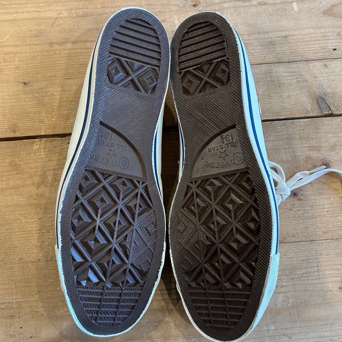 70's~80's CONVERSE コンバース ALL STAR 生成り ホワイトキャンバス デッドストック USA製 US 13 1/2(32cm)/A0496AC-SO