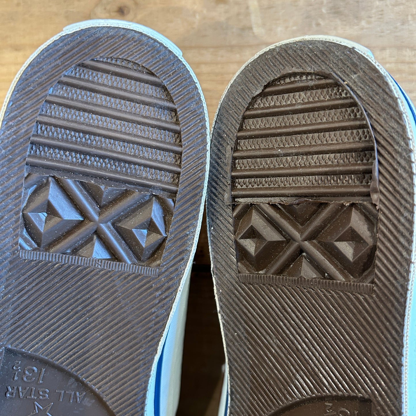 70's~80's CONVERSE コンバース ALL STAR 生成り ホワイトキャンバス デッドストック USA製 US 13 1/2(32cm)/A0496AC-SO