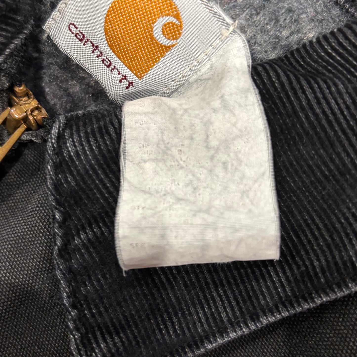 90's Carhartt カーハート デトロイトジャケット 企業ロゴ入り 黒 (L)/A8784J-SO
