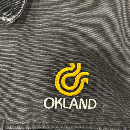 90's Carhartt カーハート デトロイトジャケット 企業ロゴ入り 黒 (L)/A8784J-SO