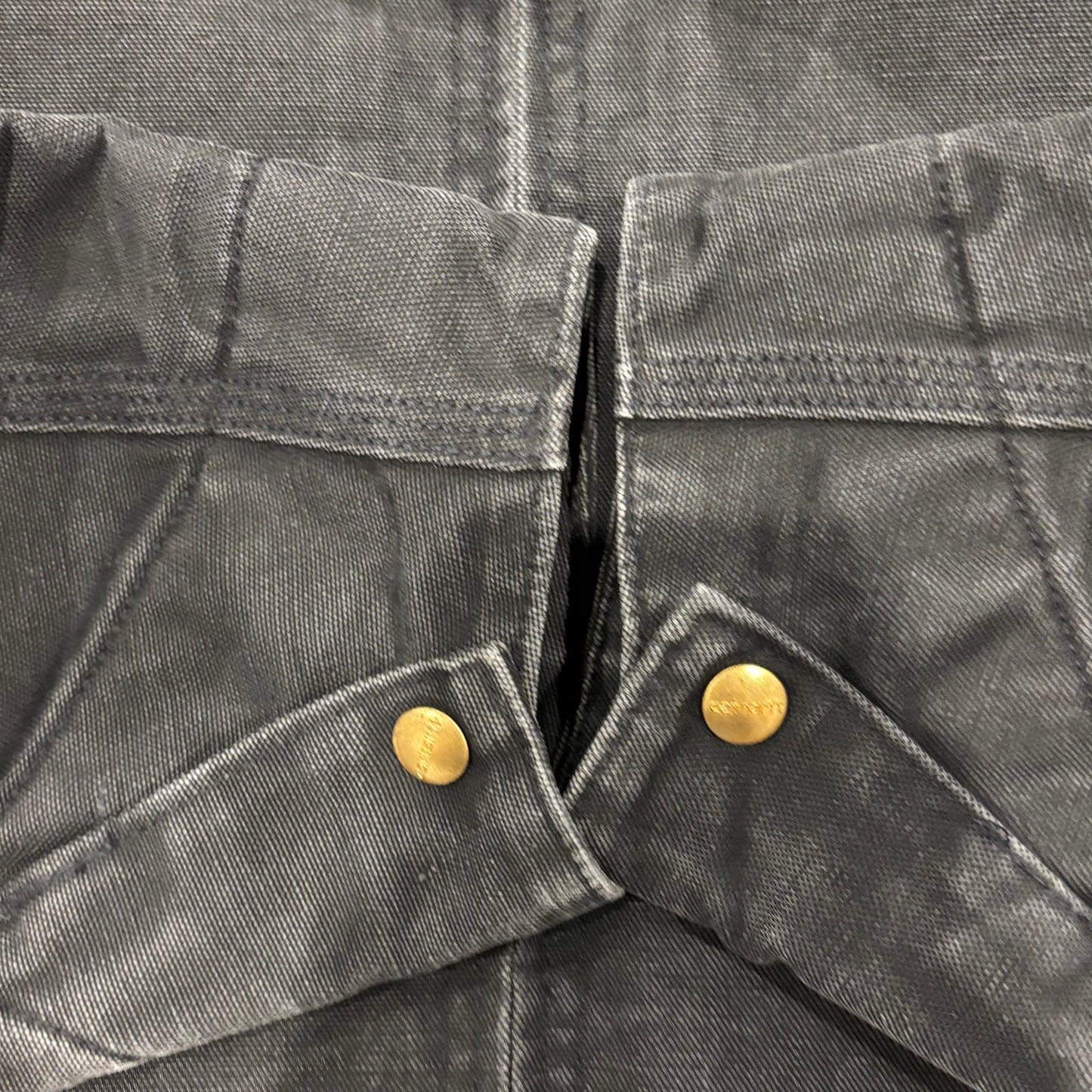 90's Carhartt カーハート デトロイトジャケット 企業ロゴ入り 黒 (L)/A8784J-SO