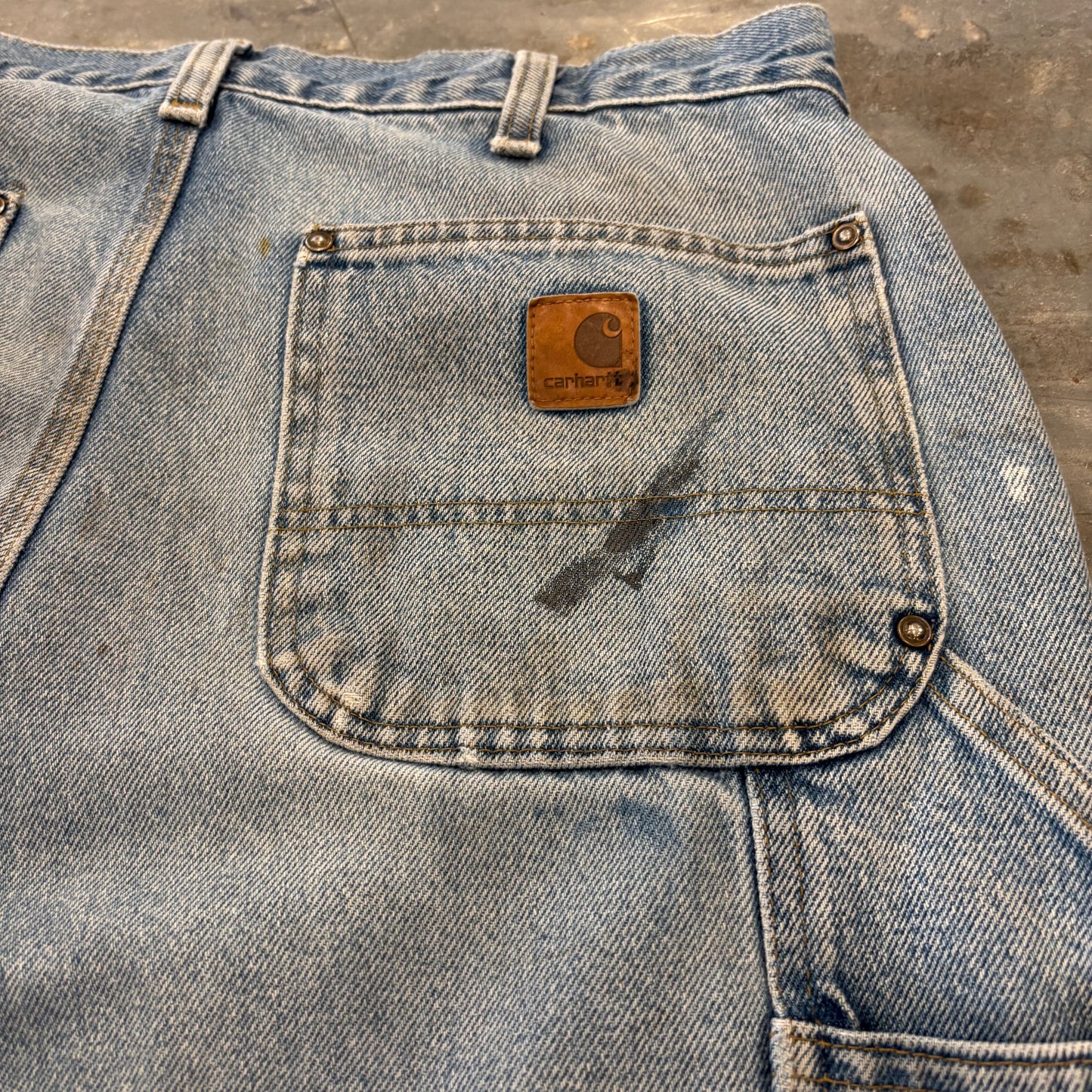 00's Carhartt カーハート ダブルニー デニムペインターパンツ B73 DST ライトブルー (W34/L32) /B3726P-SO