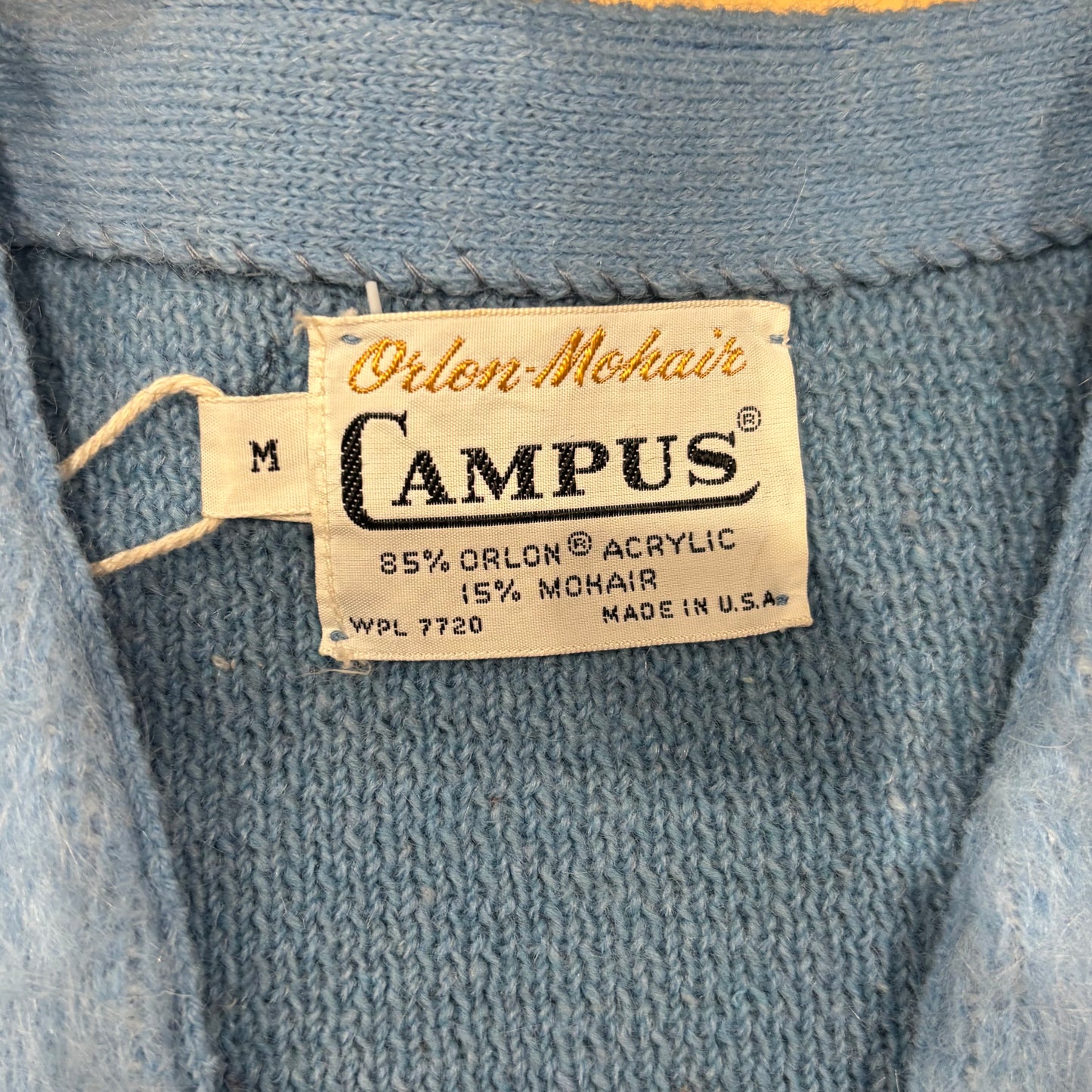 60's Campus モヘアカーディガン 白灰紺水色 (M)/A6645K-SO