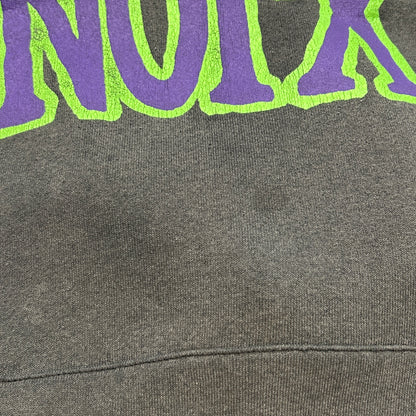 90's Hanes NOFX ノーエフエックス スウェットフーディー パーカー 袖プリント バンド 墨黒(XL)/A5805S-SO