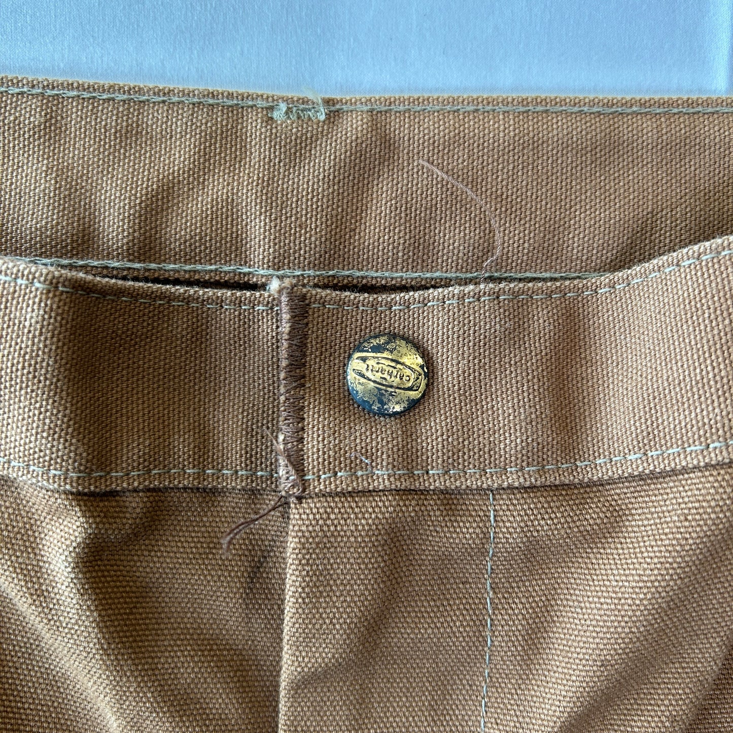 70's Carhartt カーハート ダブルニー ワークパンツ 股リベ ブラウン (実寸W37L29相当)/C1253P-SO