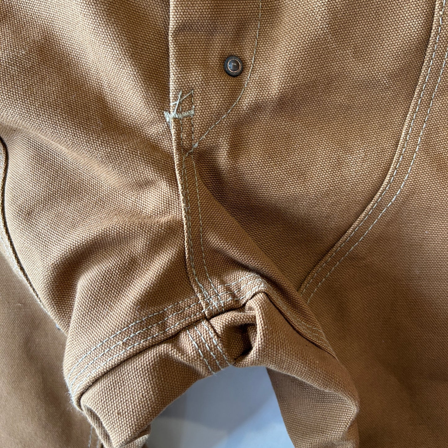 70's Carhartt カーハート ダブルニー ワークパンツ 股リベ ブラウン (実寸W37L29相当)/C1253P-SO