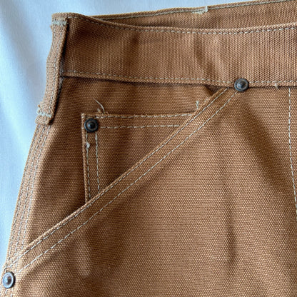 70's Carhartt カーハート ダブルニー ワークパンツ 股リベ ブラウン (実寸W37L29相当)/C1253P-SO
