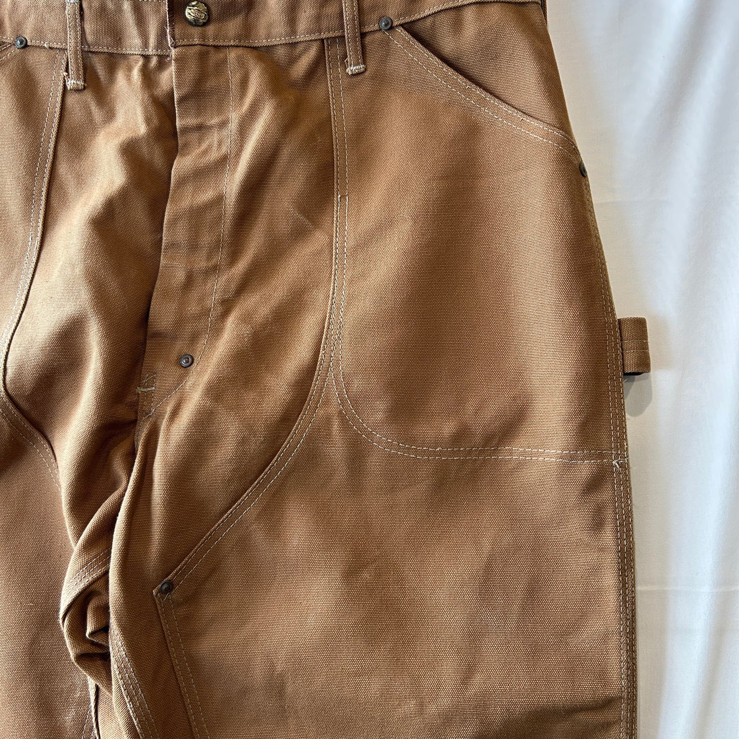 70's Carhartt カーハート ダブルニー ワークパンツ 股リベ ブラウン (実寸W37L29相当)/C1253P-SO