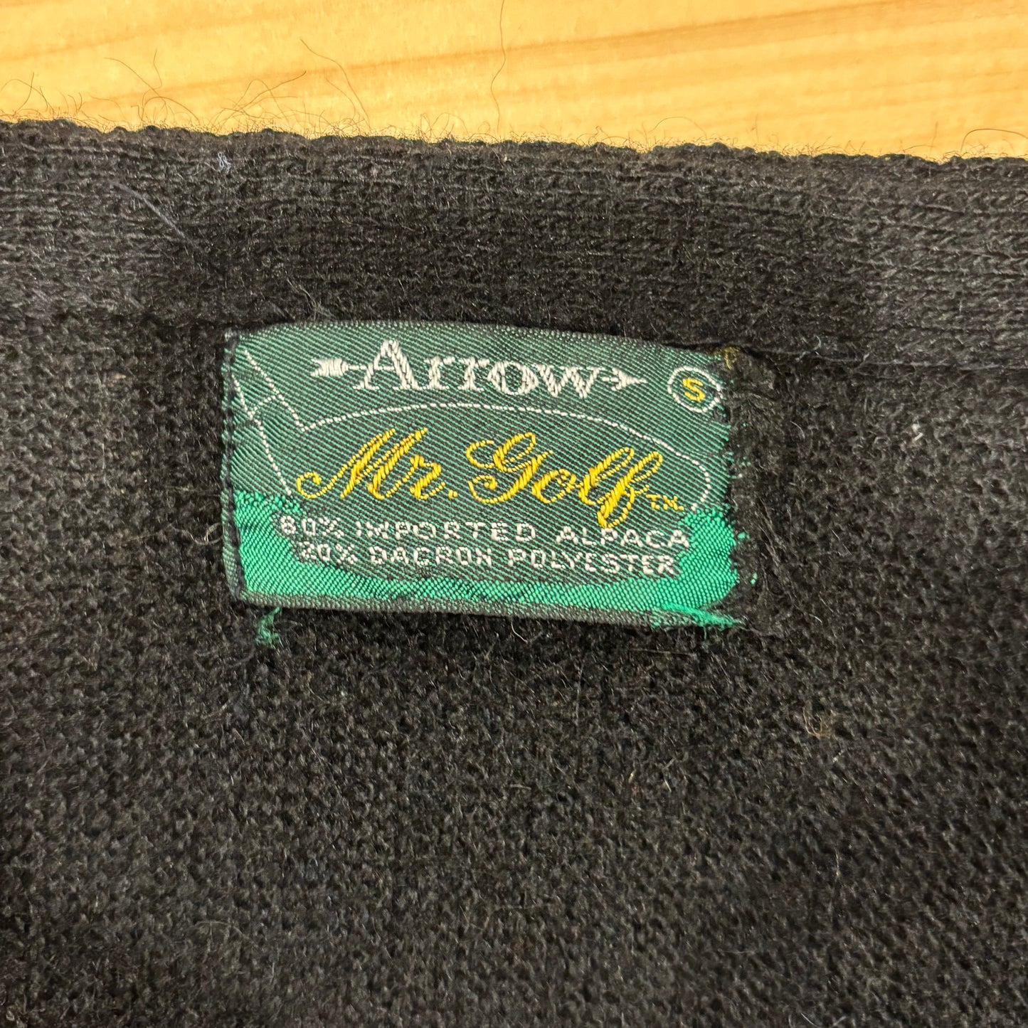 70's Arrow アルパカカーディガン 黒 (S)/A8457K-SO