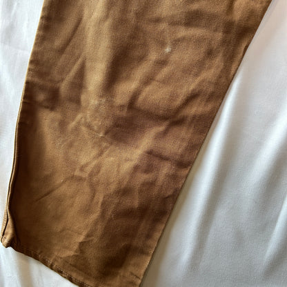 70's Carhartt カーハート ダブルニー ワークパンツ 股リベ ブラウン (実寸W37L29相当)/C1253P-SO