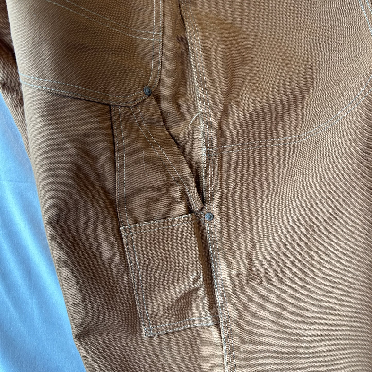 70's Carhartt カーハート ダブルニー ワークパンツ 股リベ ブラウン (実寸W37L29相当)/C1253P-SO