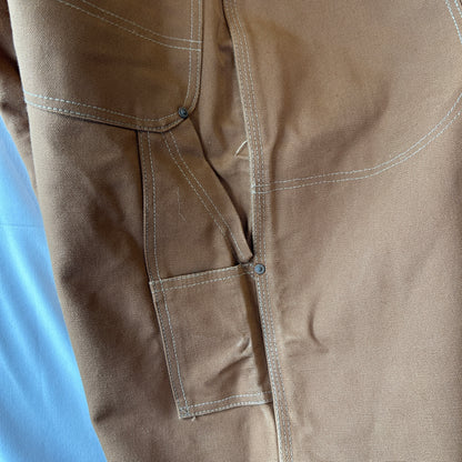 70's Carhartt カーハート ダブルニー ワークパンツ 股リベ ブラウン (実寸W37L29相当)/C1253P-SO