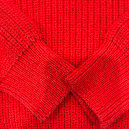 90's Lands'end ランズエンド コットンニット 赤 (M)/A8833K-SO