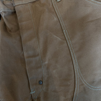 70's Carhartt カーハート ダブルニー ワークパンツ 股リベ ブラウン (実寸W37L29相当)/C1253P-SO
