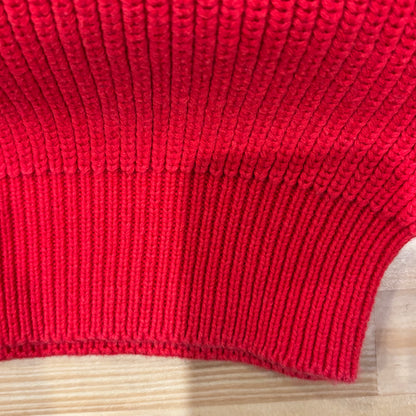 90's Lands'end ランズエンド コットンニット 赤 (M)/A8833K-SO