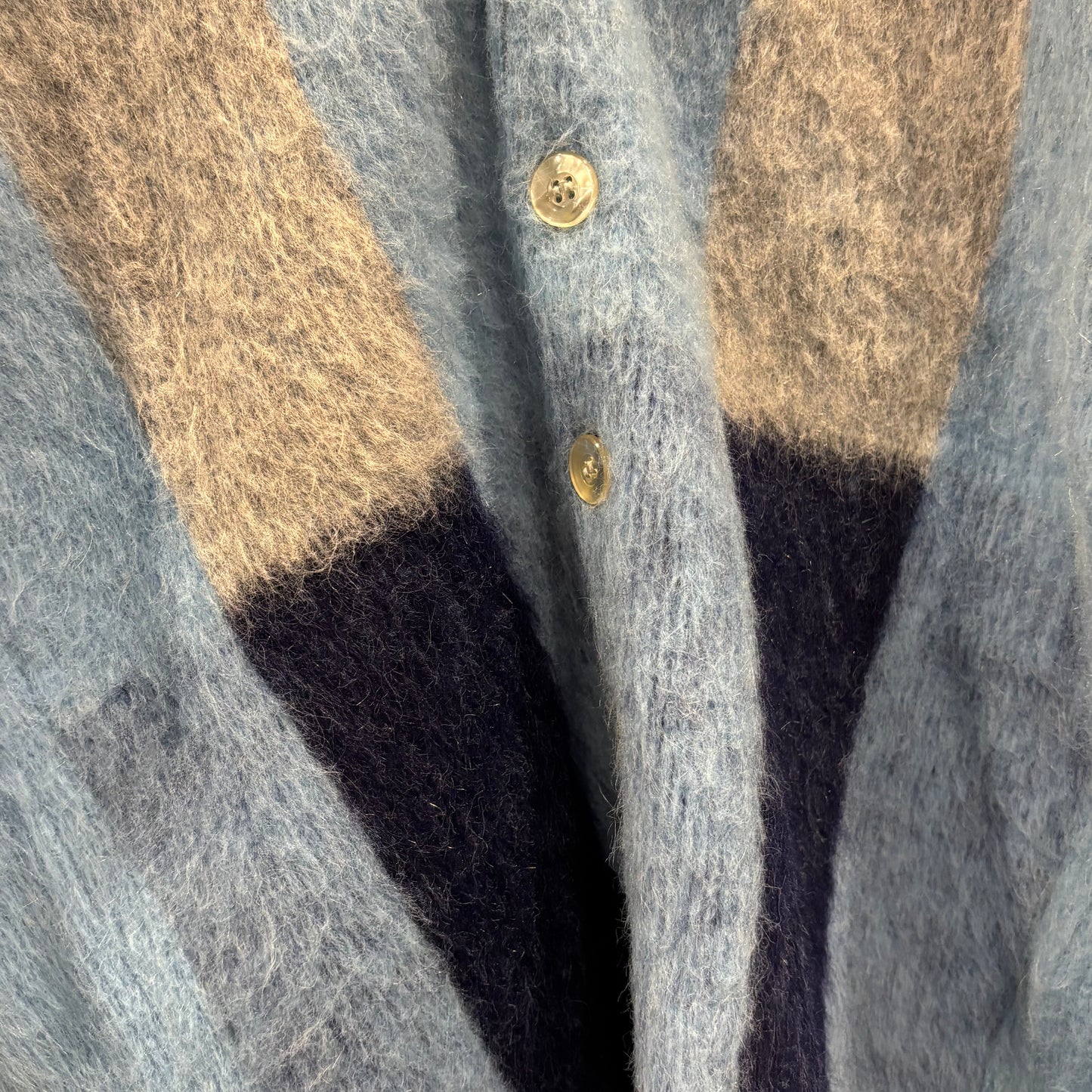 60's Campus モヘアカーディガン 白灰紺水色 (M)/A6645K-SO