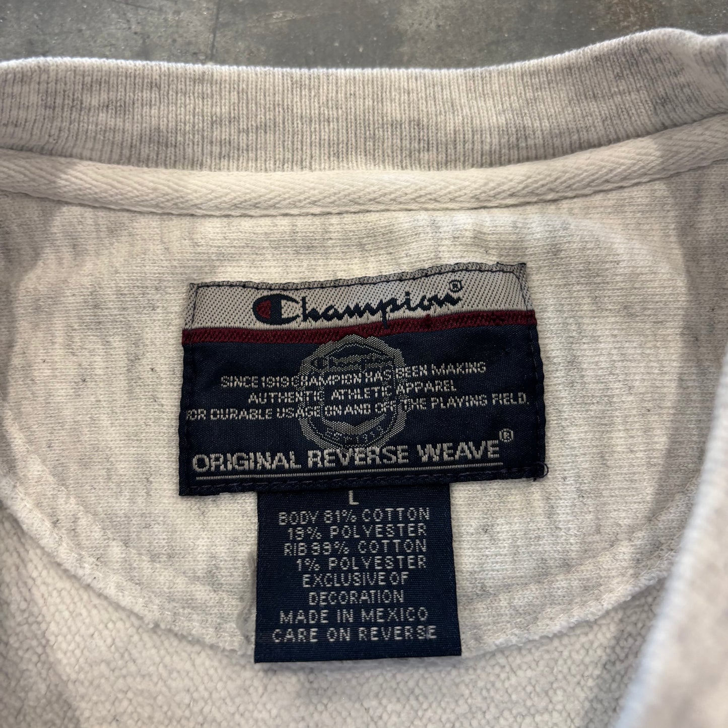 00's Champion Reverse Weave リバースウィーブ INDIANA カレッジスウェット アッシュ (L) /B4129R-SO