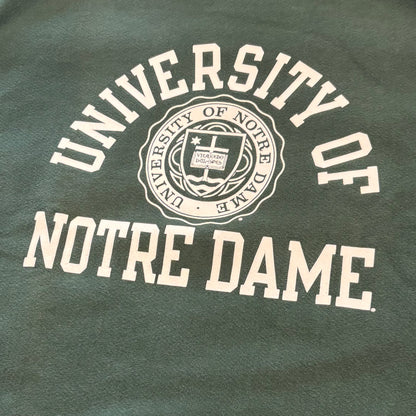 Champion Reverse Weave US企画 リバースウィーブ NOTRE DAME カレッジスウェット 深緑 (L) /B4128R-SO