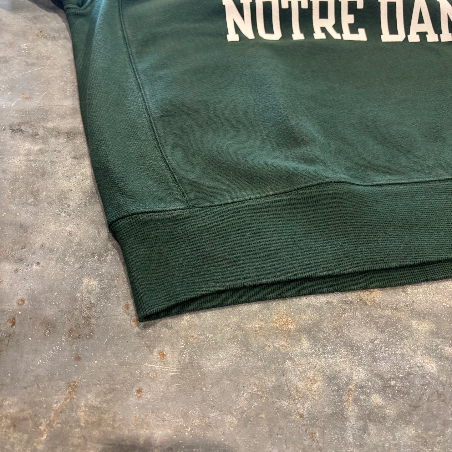 Champion Reverse Weave US企画 リバースウィーブ NOTRE DAME カレッジスウェット 深緑 (L) /B4128R-SO