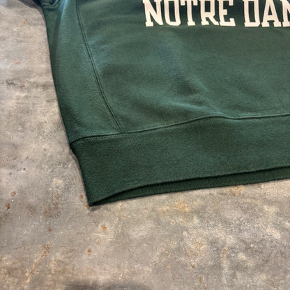 Champion Reverse Weave US企画 リバースウィーブ NOTRE DAME カレッジスウェット 深緑 (L) /B4128R-SO