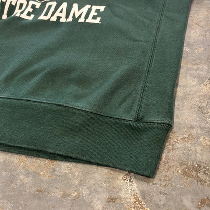 Champion Reverse Weave US企画 リバースウィーブ NOTRE DAME カレッジスウェット 深緑 (L) /B4128R-SO