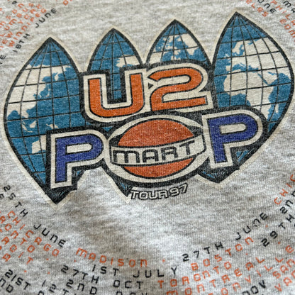 90's U2 POP MART TOUR97' ツアーTシャツ グレー(XL)/A7246T-SO