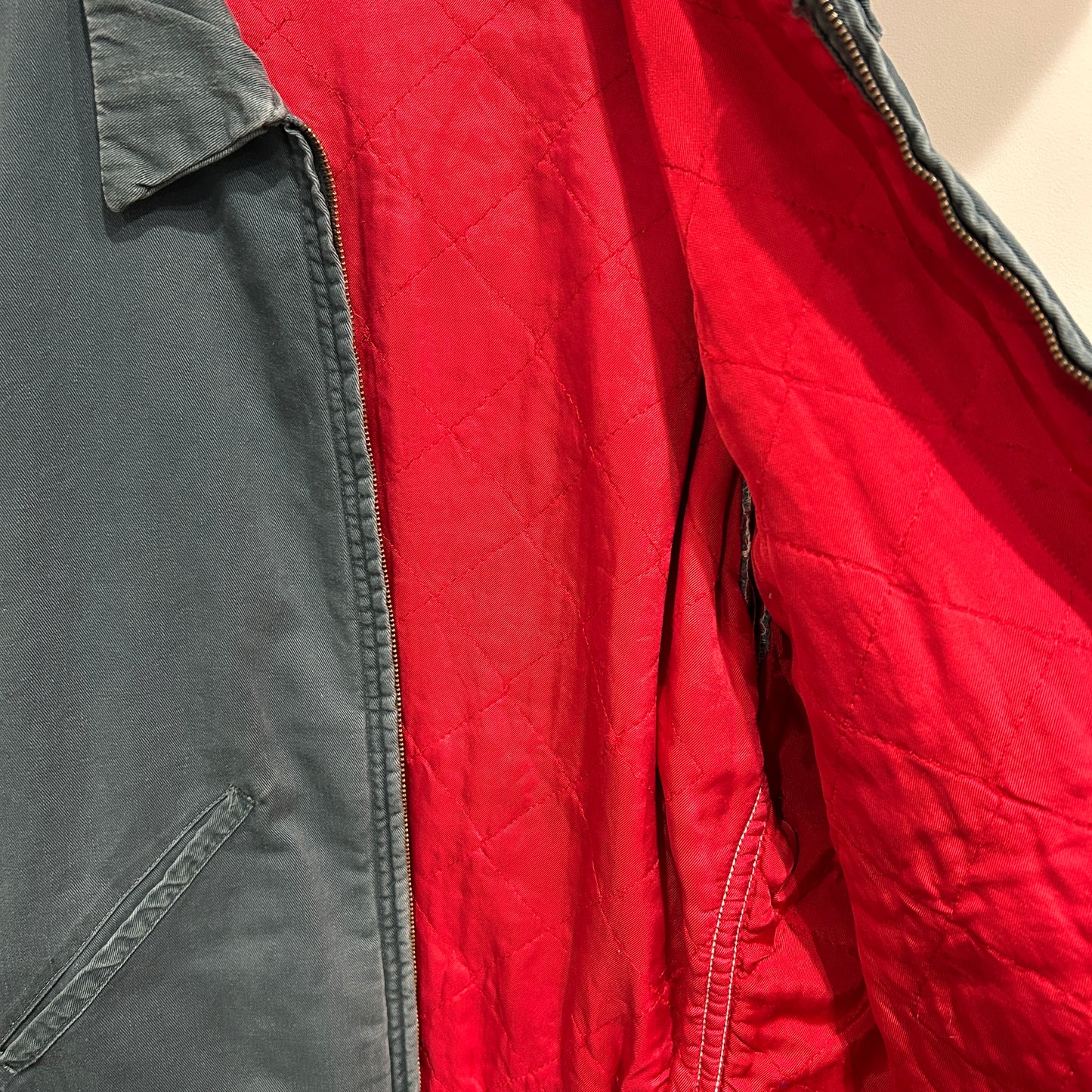 60's Unknown ワークジャケット フェード 裏地キルティング 緑(42)/8280O-SO